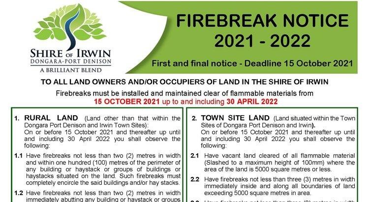 Firebreak Notice 2021 - 2022